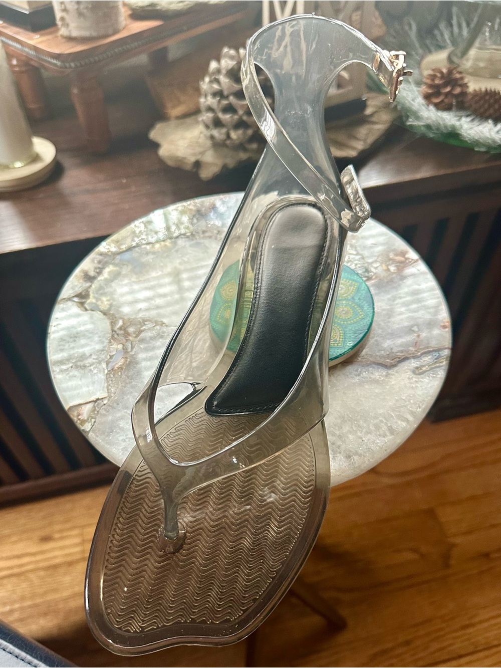 Clear Jelly T-Strap Women's Sandal - Transparent